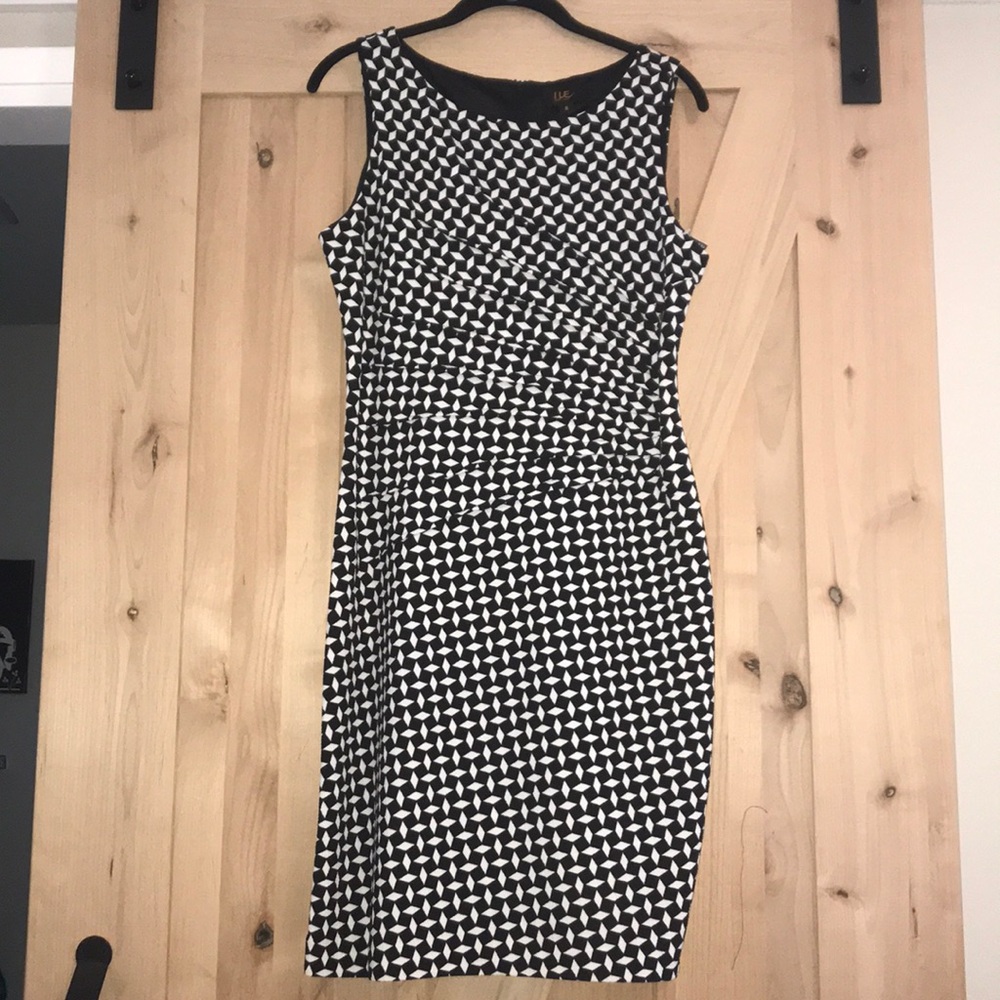Black & Ivory White Diamond Checkered Dress
